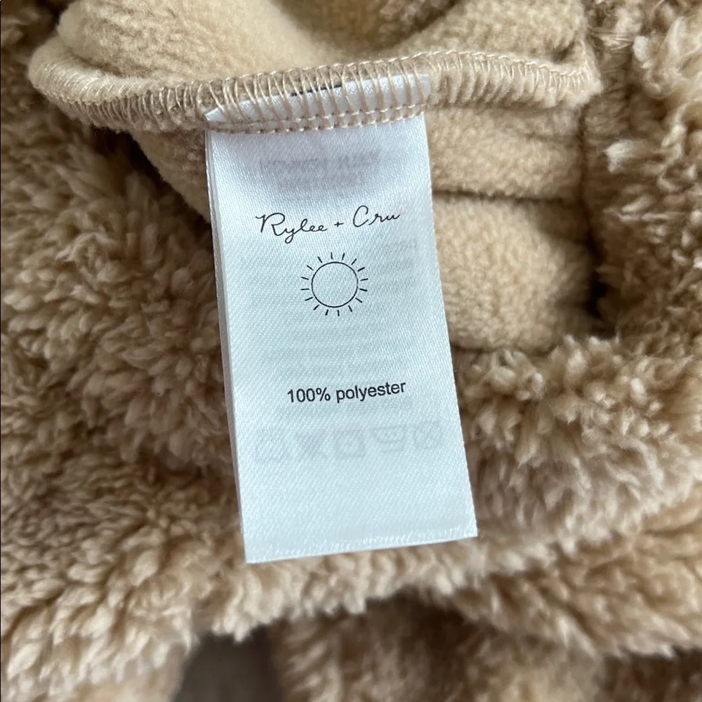 Rylee + Cru Sherpa Jogger Pants Sweatpants Beige Cozy 18-24 M NWT Winter Neutral